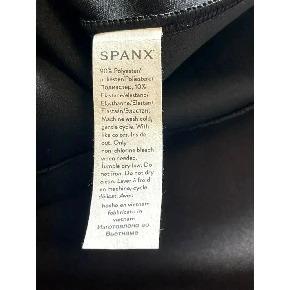 Spanx - Faux Suede Column Shift Dress Classic Black Size Small NWOT - Picture 6 of 7